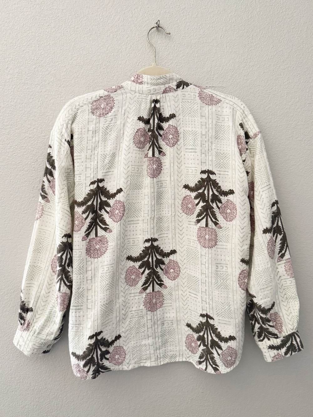 Alix of Bohemia Kiki Triple Bloom Shirt Small Cotton Boxy Relaxed Floral Boho - Picture 5 of 13